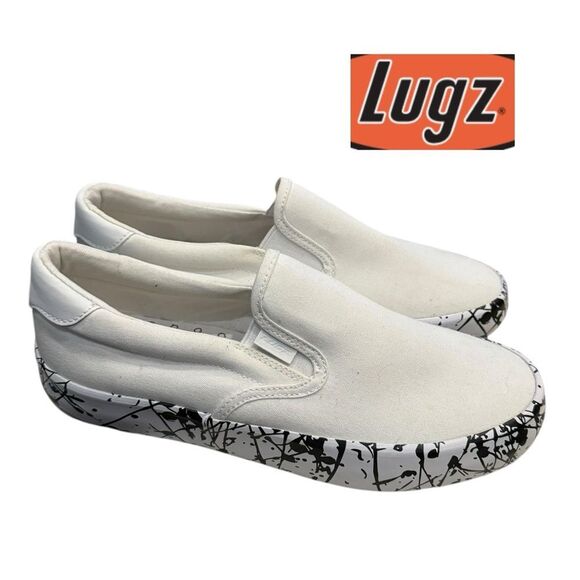 New Lugz Women's Clipper Classic White Black Slip-On Sneakers 8 - Picture 2 of 6